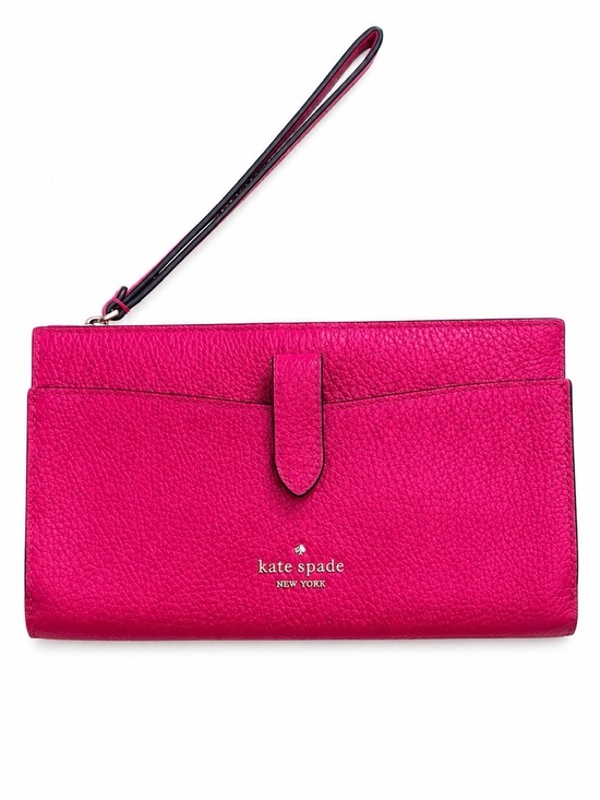 kate spade Handbags - Kate Spade Pebbled Leather Hot Pink Wristlet Clutch